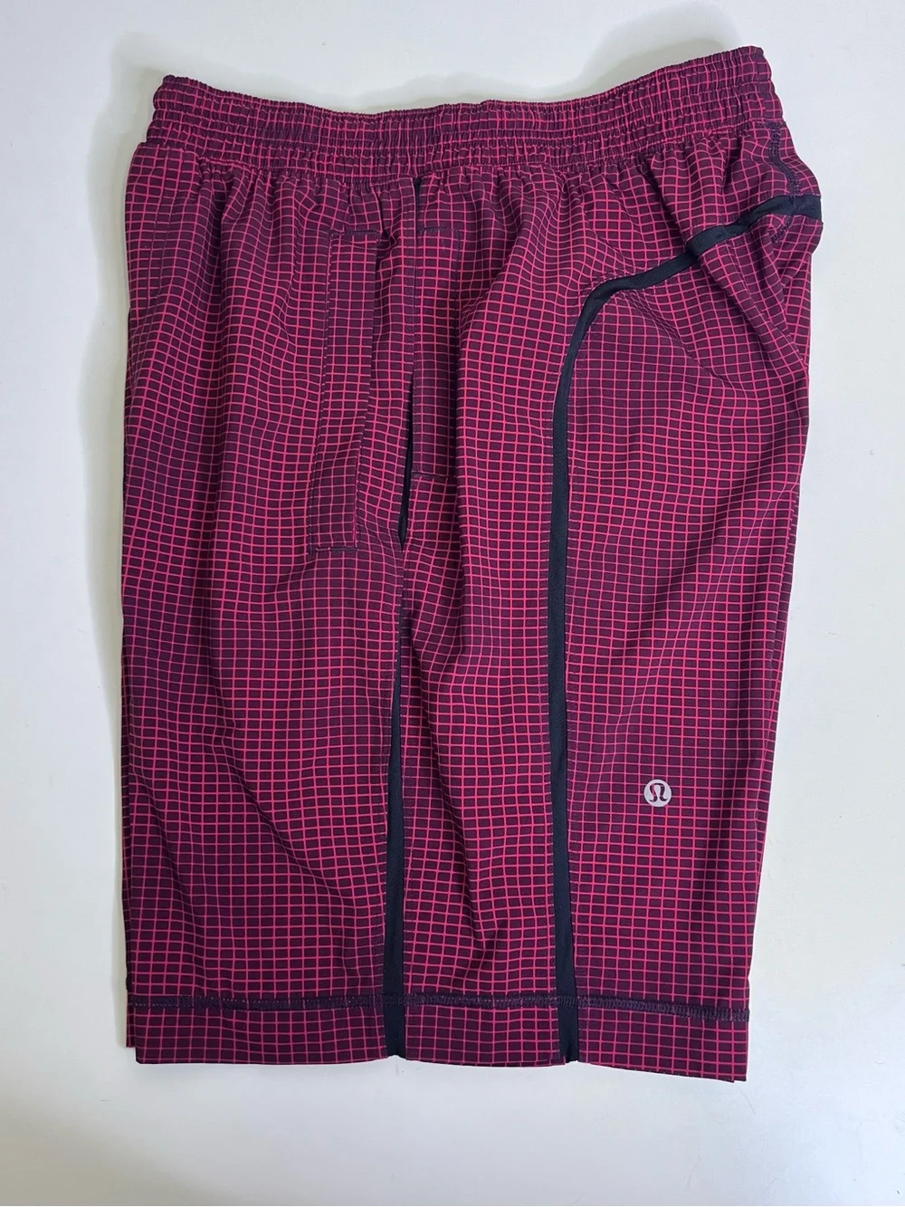 Lululemon Pace Breaker Short Men's Small Red Checker Linerless 9